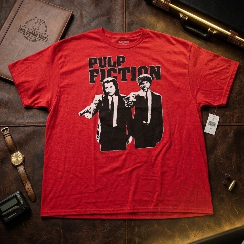 NWT Pulp Fiction T-Shirt Mens XXL Red Graphic Movie Tee Jules Vincent Miramax